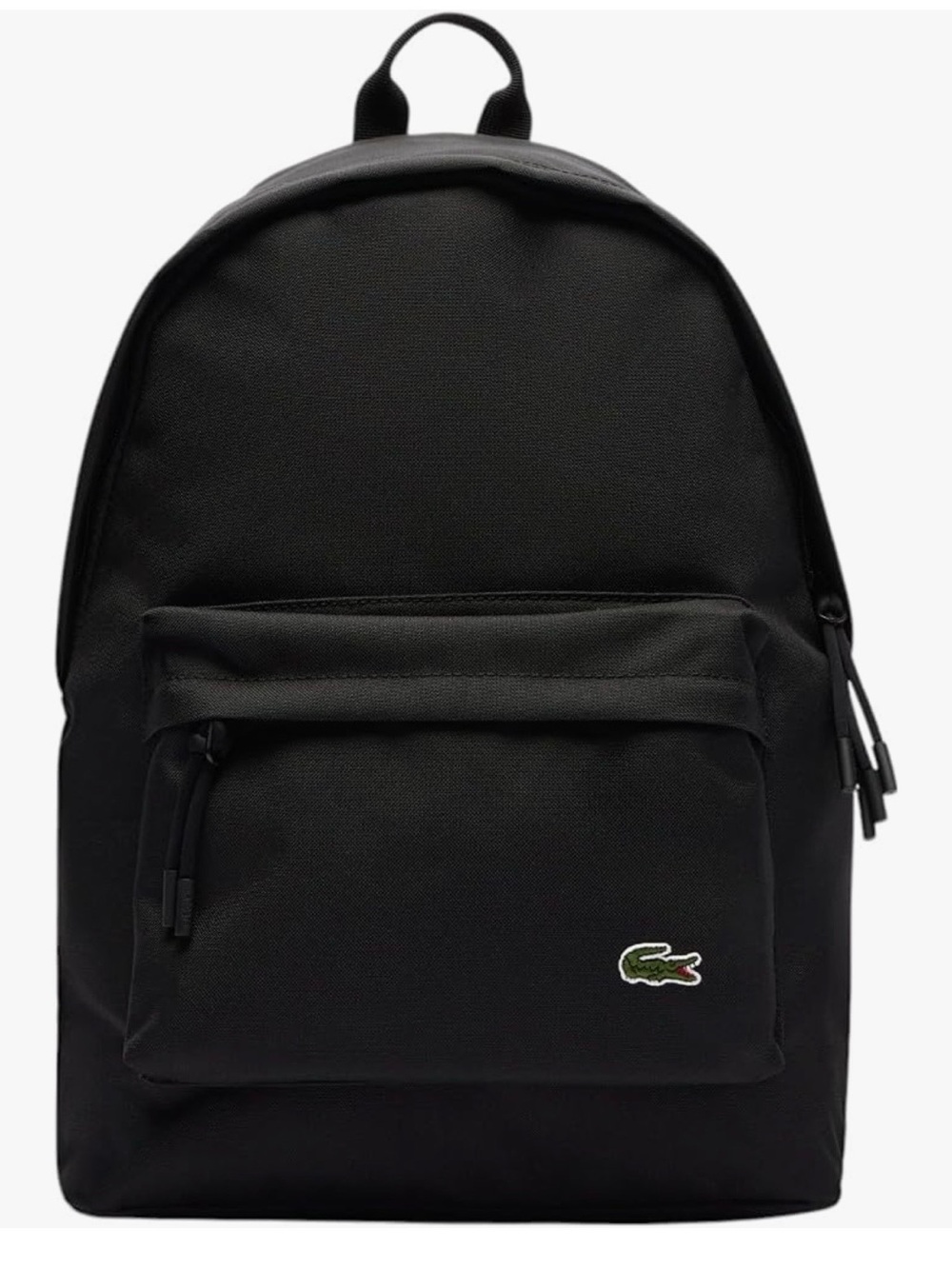 Lacoste Black Casual Zip-Front Backpack